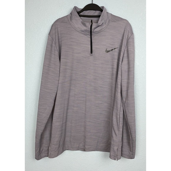 Nike Dri Fit 1/4 Zip Front Jacket Men's Large‎ Textured Gray Running - Picture 1 of 6